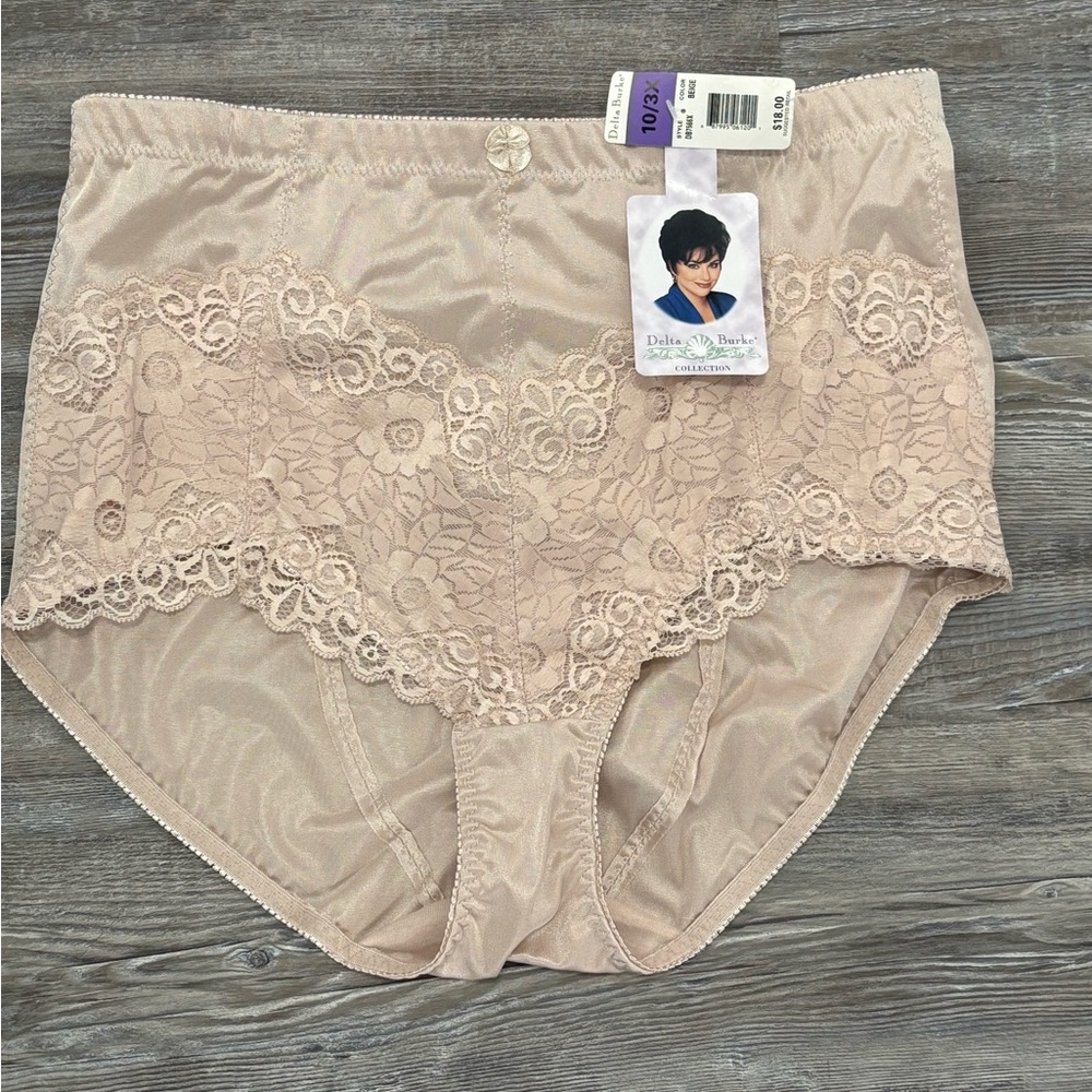 Delta Women's Lace High-Waist Panties - Tan